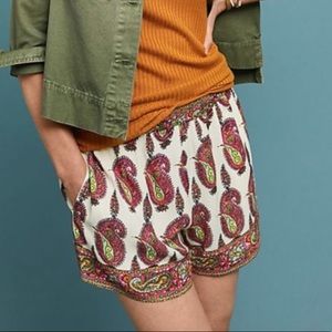 Anthropologie ett twa Paisley Print Scarf Shorts